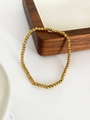 Polished 18K gold-plated titanium steel beaded bracelet for women with glossy finish - 3mm / Gold
