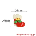 Charm de calcetín navideño de resina para manualidades, tamaño 24x25mm para fundas de móvil - Calcetín de Navidad de Esmalte Rojo y Blanco