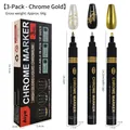 3-pack chrome gold nail art markers with 1.0-3.0mm tips for DIY metallic mirror finish - Chrome Gold-3 Pcs