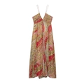 Bohemian floral midi camisole dress with vintage yellow and red patterns on white background - XS / Mixed Print