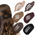 Matte leopard print hair claw clip in earthy tones with an oval hollow design - 2 Pointed + 2 Rhombus + 2 Oval Clips