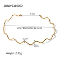 Verstellbarer 18k Gold Wellen-Choker aus Edelstahl mit 12,3cm Innendurchmesser - Wellen-Stil (JDNW2310002)