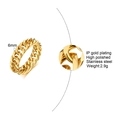 6mm Cuban chain ring in IP gold plated stainless steel with high polish finish - US 8 / Cuban Link Style (RC-476) / Gold