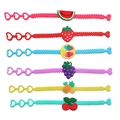 Colorful silicone fruit wristbands set including watermelon and strawberry patterns - Wristband