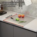 Extra large 70x58cm stainless steel kneading board with edge fold for kitchen counter - 58x70cm