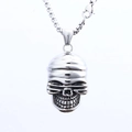 Collana punk gotica con ciondolo a forma di teschio e catena in acciaio argentato - Pendaglio senza Catena (B1405)