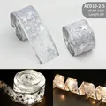 5m silver LED ribbon light with star prints and warm white glow for Christmas decor - Battery Box Flashing String / 5 Meters / Silver