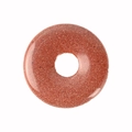 Sparkling red goldstone donut pendant made of natural crystal for DIY jewelry - Gold Sandstone