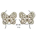 Champagne gold butterfly crystal body jewelry decals for festival chest decoration - XT-45 Champagne Gold Butterfly Pasties