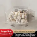 Große transparent weiße Wand-Aufbewahrungsbox für Küche, Ingwer und Knoblauch - Transparent Weiß - Groß