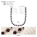 Crystal bridal hair comb set with minimalist chain design and rhinestone dimensions - White K + Dark Purple