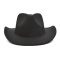 Classic black wool felt fedora hat with a wide brim and vintage western style design - M (56-58cm) / Black