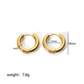 Polished gold stainless steel hoop earrings with 18mm diameter and 4mm thickness - Gold (TE6035-G)