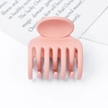 Pink square matte claw clip for hair styling with multiple teeth in a minimalist design - Pink High Ponytail 3.8cm Claw Clip (6#)