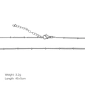 Detail of silver satellite chain with lobster clasp and adjustable 5cm extension - Satellite Extension Chain / Silver