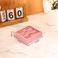 Schmuckkästchen aus rosa Samt für Ringe und Ohrringe, 11x11x2,5cm quadratisches Display - A 11*11 Ring-Tablett