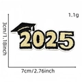 Detailed view of 2025 graduation patch with dimensions 7x3cm and gold embroidery - 2025 Number Sign-4#