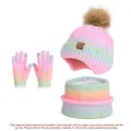 Kinder Winterset mit Fleece-Mütze, Schal und Touchscreen-Handschuhen im Farbverlauf - Regenbogen-Verlauf