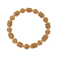 Vergoldeter geometrischer Spiral-Federarmreif für Damen mit elastischem Manschetten-Design - Gold