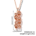Rose gold bar necklace with pear-shaped champagne stones and measurements details - Rose Gold - Champagne Stone