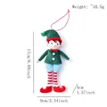 Kerstelf pluche hanger in rood en groen met gestreepte benen en belletjesmuts - Groene Hoed Elf Hanger