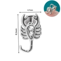 Macro detail of scorpion ear stud with dimensions 4.7mm by 8.5mm and white zircon stones - Scorpion Shape Style (#9)
