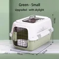 Caisse de transport portable pour animaux verte et blanche avec fenêtre 50x30x34cm - Petit Amélioré-Avec lucarne (50x30x34cm) / Vert