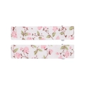 Set of two pink floral fabric wrapped rectangular hair clips for girls in 2-piece pack - Style 12 (Pink Rose Floral)