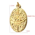 Golden stainless steel oval eye pendant charm 2.7x1.6cm for DIY jewelry making - BXGPJ104-Eye Relief Oval Pendant