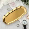 Luxus-Edelstahltablett in Gold mit Wellenrand für Schmuck und Kosmetik - Welle 22*11cm / Gold