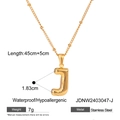 Golden balloon style J letter pendant necklace in waterproof stainless steel metal - Letter J