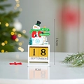 Creative wooden snowman Christmas advent calendar desktop ornament 14cm x 7cm decoration - Christmas Snowman Calendar