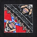 Black cotton bandana with a skull in a cowboy hat and Southern Discomfort print - Confederate Flag Cowboy Skull (N-11)