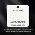 White 7x7cm cardboard earring display card with 4 holes for two pairs of studs - 7*7cm 350g