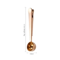 Cuillère doseuse à café en acier rose doré avec pince de fermeture intégrée - Emballage en vrac / Or rose