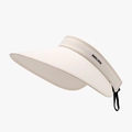 Minimalist cream ice silk open top sun hat with adjustable cord and wide brim - Adjustable / Beige