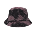Detail eines rosa-schwarzen Jacquard-Anglerhuts aus robustem Denim mit Batik-Muster - Rosa Schwarz Künstlerische Tinte (07)