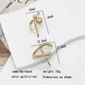 Geometric punk style metal hair clips in gold and silver finish with pearl detail - 2-Piece Set No. 23 (MY030-23)