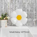 Ballon marguerite en aluminium blanc et jaune pour décoration de fête, taille 43x51cm - Petite Fleur de Marguerite
