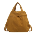 Minimalist large capacity nylon tote bag in bright amber yellow with wide handles - Lemon Yellow