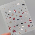 Golden 3D letter nail art stickers with crown and heart patterns model M-159 - m-159