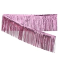 Bright pink metallic tinsel fringe curtain backdrop for birthday party decorations - Pink