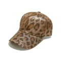 Detail of leopard print baseball cap with metallic finish and six-panel stitching - M(56-58cm) / Khaki