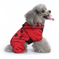 Waterproof ladybug dog raincoat with black polka dots for small to large dogs - Ladybug Four-Legged Raincoat (YY42)