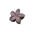 Matte grey-purple frangipani flower hair claw clip with multi-tooth grip for women - 8cm Matte Coffee