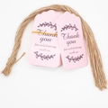 Pink paper gift tags with twine and 'Thank you for celebrating with us' floral print - 17-Pink Celebrating