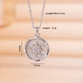 Collana in argento con ciondolo a stella tonda, zirconi incastonati e misure - Stella a otto punte / Argento
