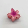 Pink plumeria flower hair claw clip with gradient resin petals for beach vacations - 6x5x3.8CM / Pink
