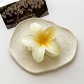 Gradient creamy yellow frangipani flower claw clip with a glossy resin finish - Large / Gradient Yellow