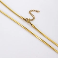 Detalle del collar de cadena de serpiente en acero inoxidable chapado en oro 18K - 1.2mm*45+5cm / Dorado